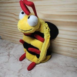 Hallmark Bug 'Em BEE plush toy zip pouch bag goodies gift holder 9"
